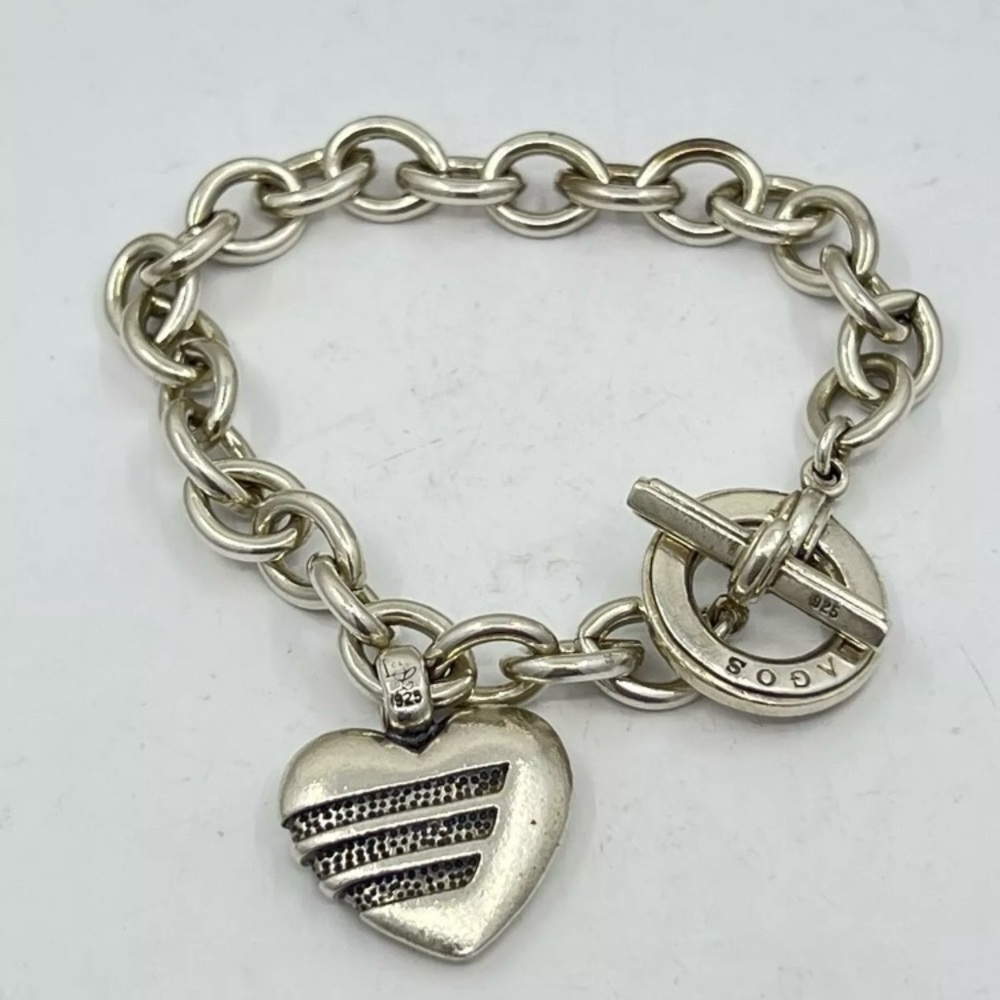 LAGOS Silver Toggle Clasp Bracelet with Heart Charm - Picture 4 of 11